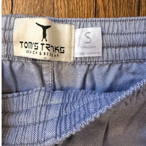 Toms Trunks Beach 100% Cotton Lounge Pants Blue Purple Striped Small - Picture 3 of 7